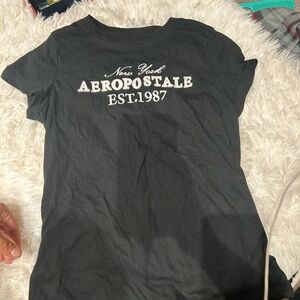 Aeropostale Black Tee with White Print